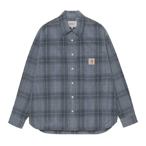 CARHARTT WIP LS WILBER SHIRT Wilber Check Velvet Blue