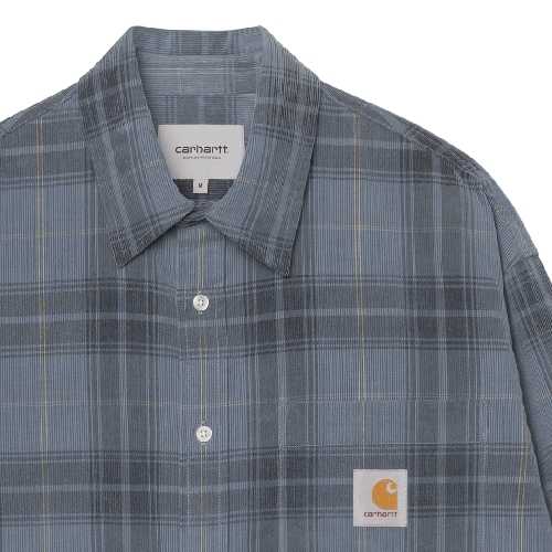 CARHARTT WIP LS WILBER SHIRT Wilber Check Velvet Blue