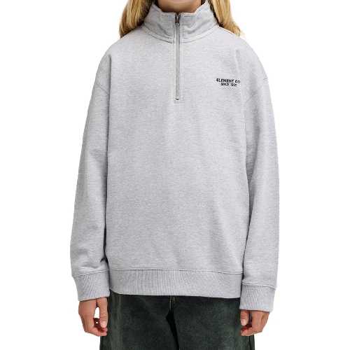 ELEMENT CO EMB QUARTER ZIP YOUTH Mid grey heather
