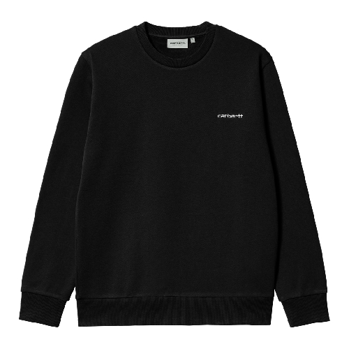 CARHARTT WIP SCRIPT EMBROIDERY SWEAT Black White
