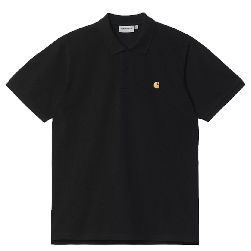 CARHARTT WIP CHASE PIQUE POLO Black Gold