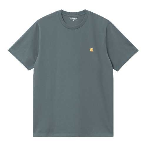 CARHARTT WIP CHASE TSHIRT Cozy Blue Gold