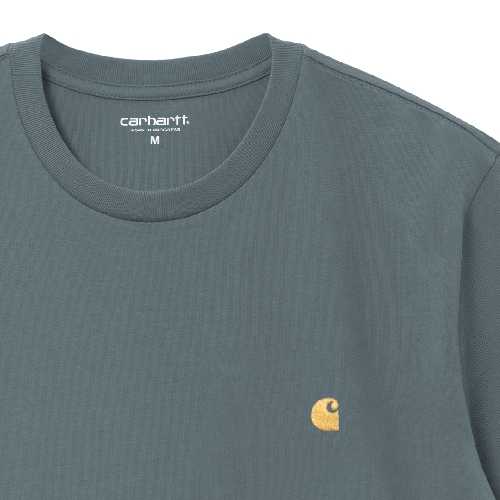 CARHARTT WIP CHASE TSHIRT Cozy Blue Gold