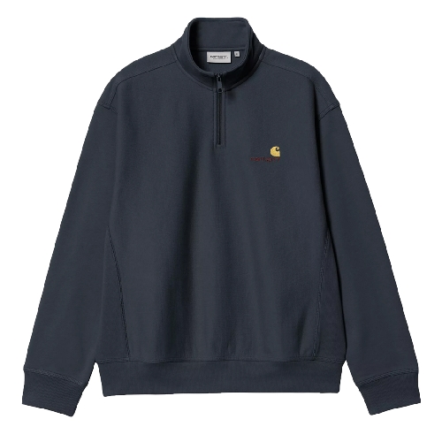 CARHARTT WIP HALF ZIP AMERICAN SCRIPT SWEAT Deep Night