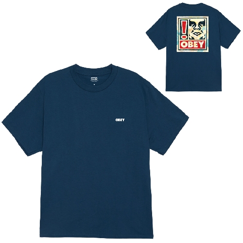 OBEY EXCLAMATION TEE Harbor blue