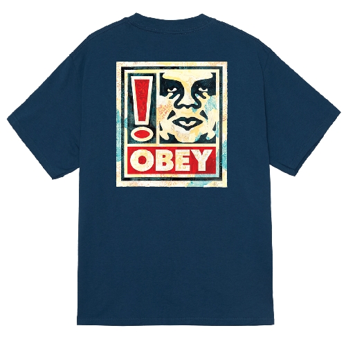 OBEY EXCLAMATION TEE Harbor blue