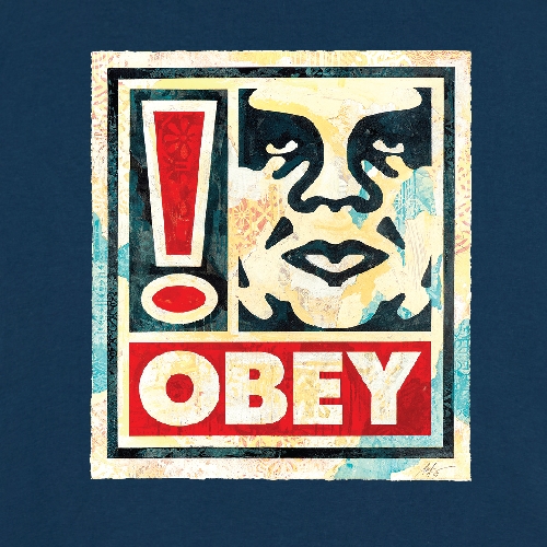 OBEY EXCLAMATION TEE Harbor blue