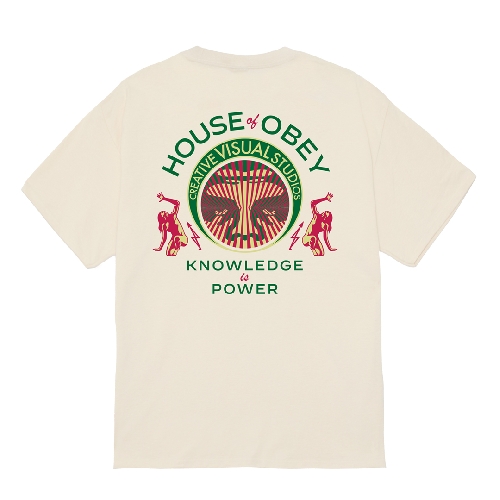 OBEY KNOWLEDGE IS POWER TEE Cream