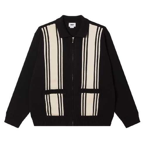 OBEY MATT ZIP UP SWEATER Black multi