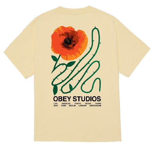 OBEY MOVES OF LIFE TEE Pale yellow