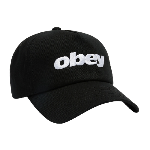 OBEY DELTA 5 PANEL SNAPBACK Black