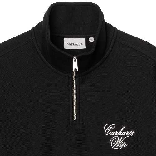CARHARTT WIP LONGHAND HALF ZIP SWEAT Black White