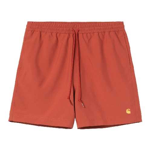 CARHARTT WIP CHASE SWIM TRUNKS Oxide Red Gold