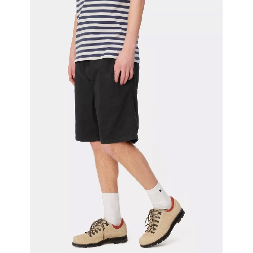 CARHARTT WIP FLINT SHORT black garment dyed