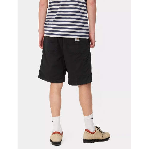 CARHARTT WIP FLINT SHORT black garment dyed
