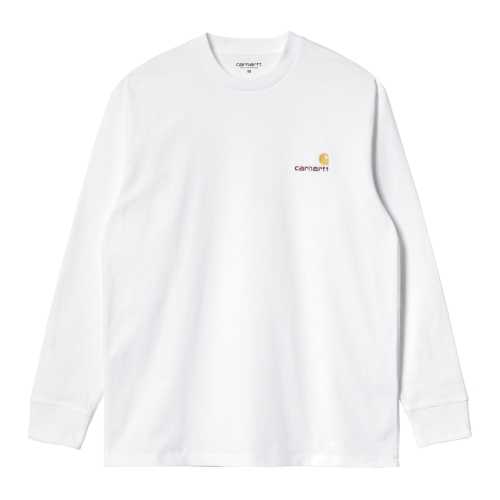 CARHARTT WIP LS AMERICAN SCRIPT TSHIRT White