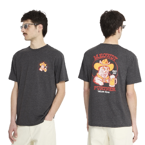 VOLCOM MEOWDY HTH TEE Heather Black