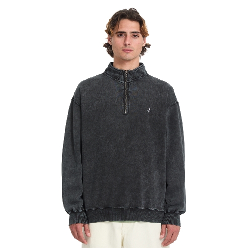 VOLCOM SINGLE STONE QUARTER ZIP Light Acid Black