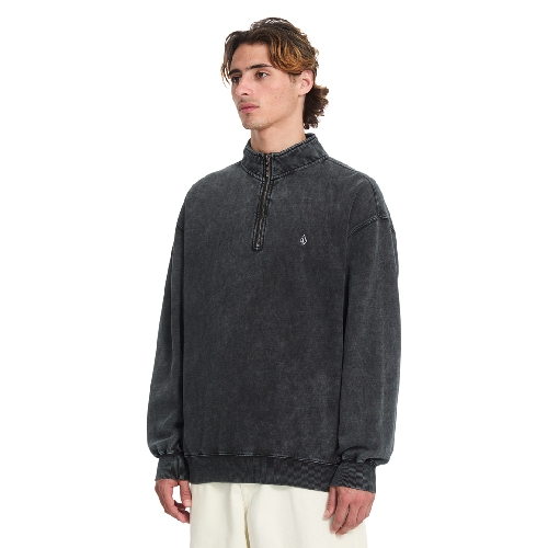 VOLCOM SINGLE STONE QUARTER ZIP Light Acid Black