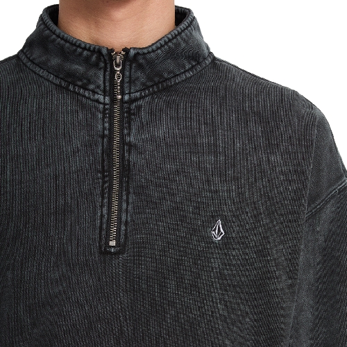 VOLCOM SINGLE STONE QUARTER ZIP Light Acid Black