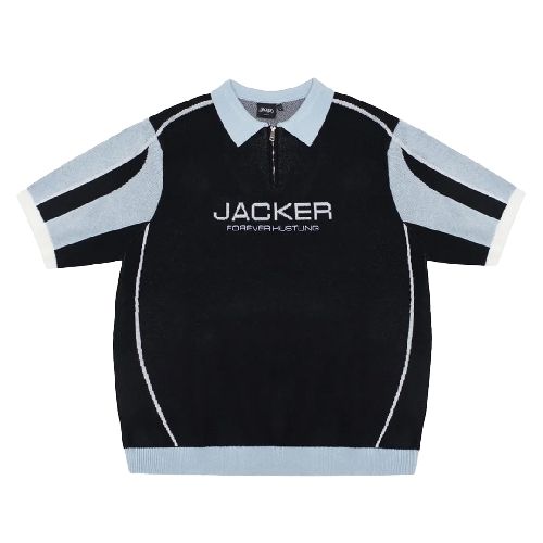 JACKER ACE POLO KNIT Black Blue