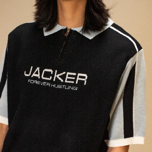 JACKER ACE POLO KNIT Black Blue
