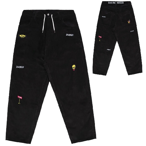 JACKER DEAL CORDUROY BAGGY PANT Black