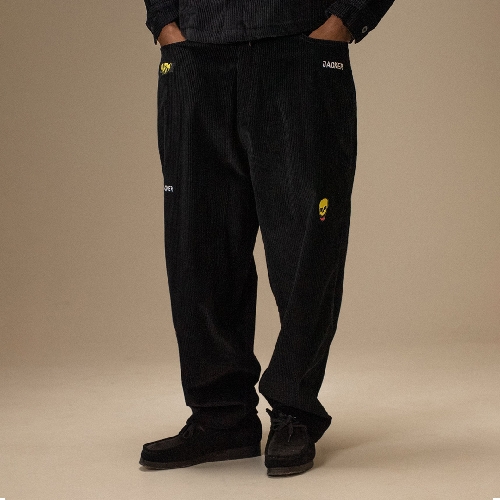 JACKER DEAL CORDUROY BAGGY PANT Black