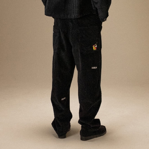 JACKER DEAL CORDUROY BAGGY PANT Black