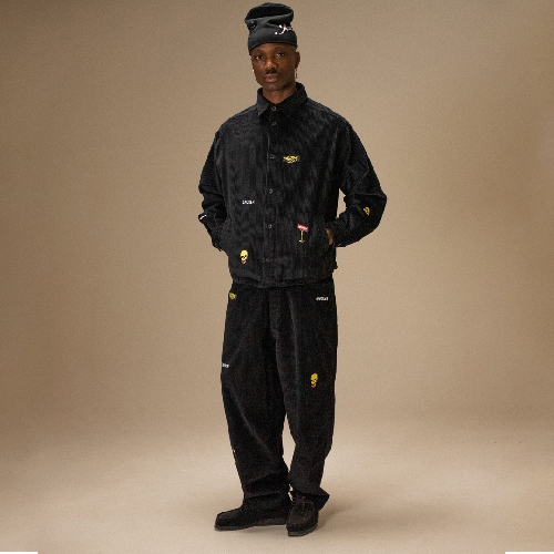 JACKER DEAL CORDUROY BAGGY PANT Black