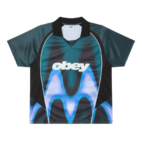 OBEY BLURRED SOCCER JERSEY Dark teal multi