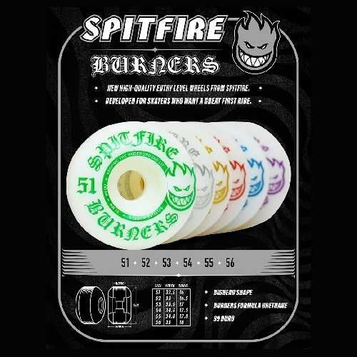 SPITFIRE BURNER GOLD WHEELS 53mm 99a