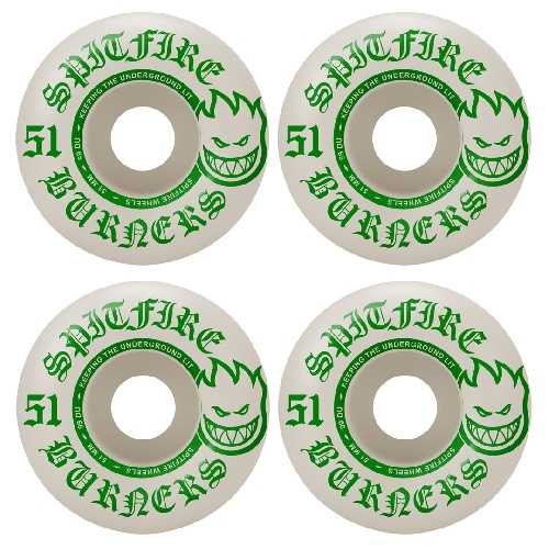 SPITFIRE BURNER GREEN WHEELS 51mm 99a