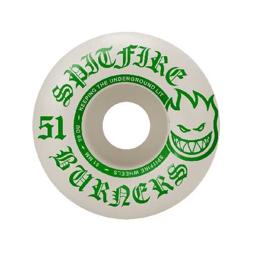 SPITFIRE BURNER GREEN WHEELS 51mm 99a