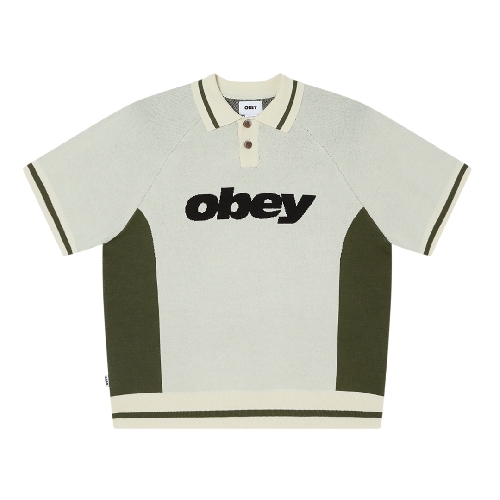 OBEY SPORT POLO SWEATER Unbleached multi