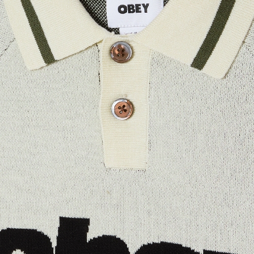 OBEY SPORT POLO SWEATER Unbleached multi