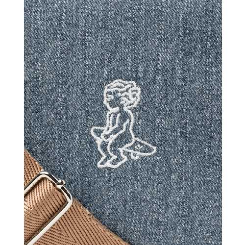 EMENTA SB FLUFFY IKON DENIM BAG Blue Stone Bleached