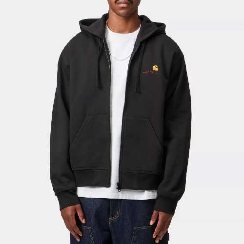 CARHARTT WIP HOODED AMERICAN SCRIPT JACKET Black