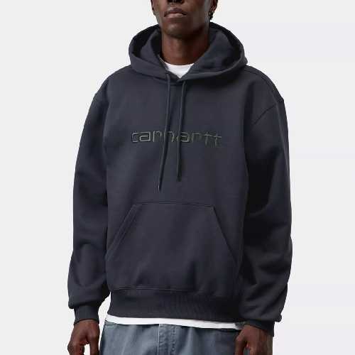 CARHARTT WIP HOODED CARHARTT SWEAT Dark Navy Dark Scarab 