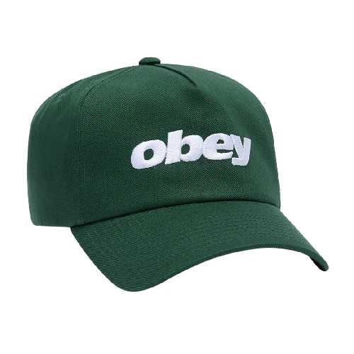 OBEY DELTA 5 PANEL SNAPBACK Posy green