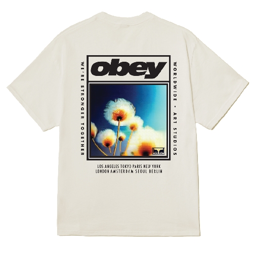 OBEY STRONGER TOGETHER TEE Vintage white OBEY STRONGER TOGETHER TEE Vintage white