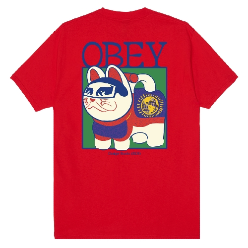 OBEY LUCKY CAT TEE Red