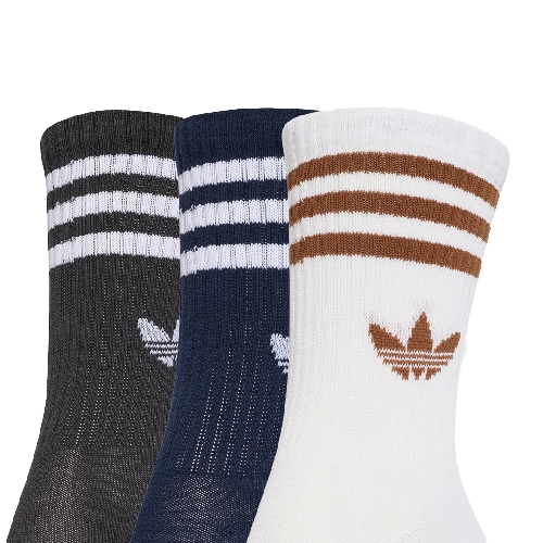 ADIDAS 3 STRIPES CREW SOCKS 3 PACK Black Navy White