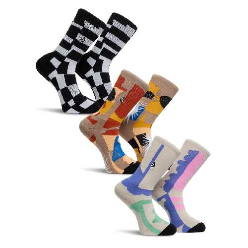 VOLCOM PRINT MIXER SOCK 3PK Multiple