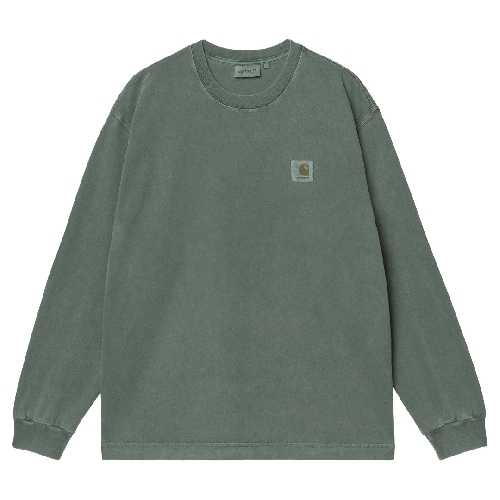 CARHARTT WIP LS VISTA TSHIRT Dark Scarab garment dyed