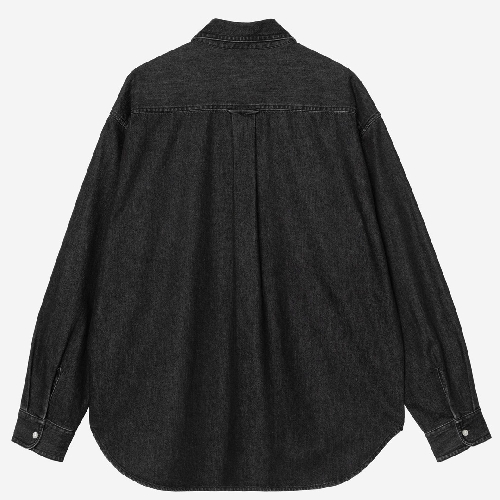 CARHARTT WIP LS LUCAS SHIRT Black stone washed CARHARTT WIP LS LUCAS SHIRT Black stone washed