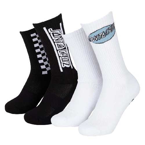 SANTA CRUZ FINISH LINE SOCKS 2 PACK Black White