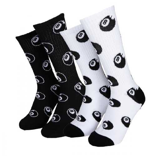 SANTA CRUZ WINKOWSKI EIGHT BALLR SOCKS 2 PACK White Black