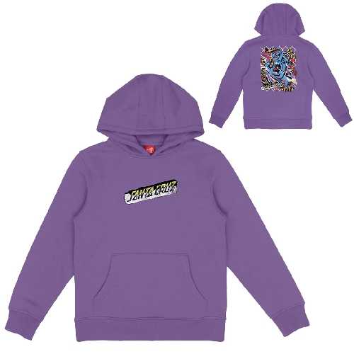 SANTA CRUZ YOUTH DAMAGED HAND HOOD fresh purple