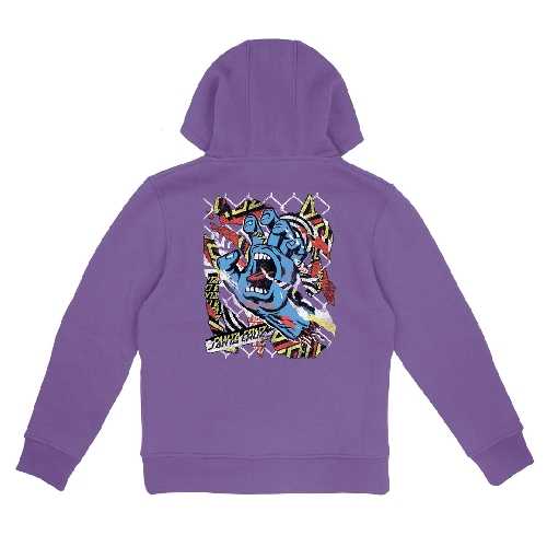 SANTA CRUZ YOUTH DAMAGED HAND HOOD fresh purple